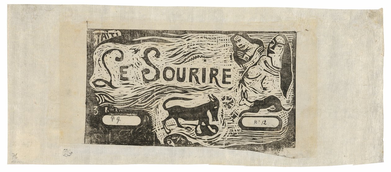 Raposa, bustos de duas mulheres e um coelho, capacete para Le sourire de Paul Gauguin