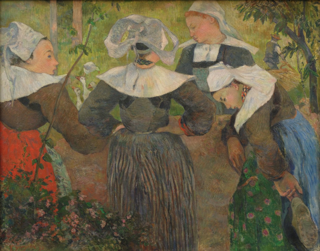 Francês: Bretonnes causant, ou La Danse des quatre Bretonnes Four Bretonnes Women de Paul Gauguin