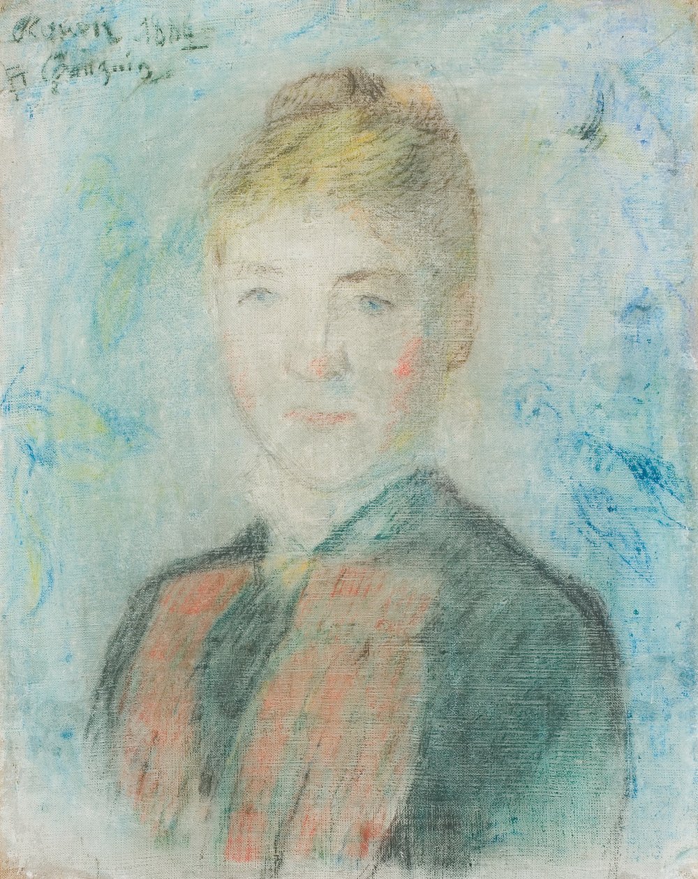 Francês:  Mlle S. Manthey, Retrato de Sophie Margrethe Manthey Mlle S. Manthey de Paul Gauguin