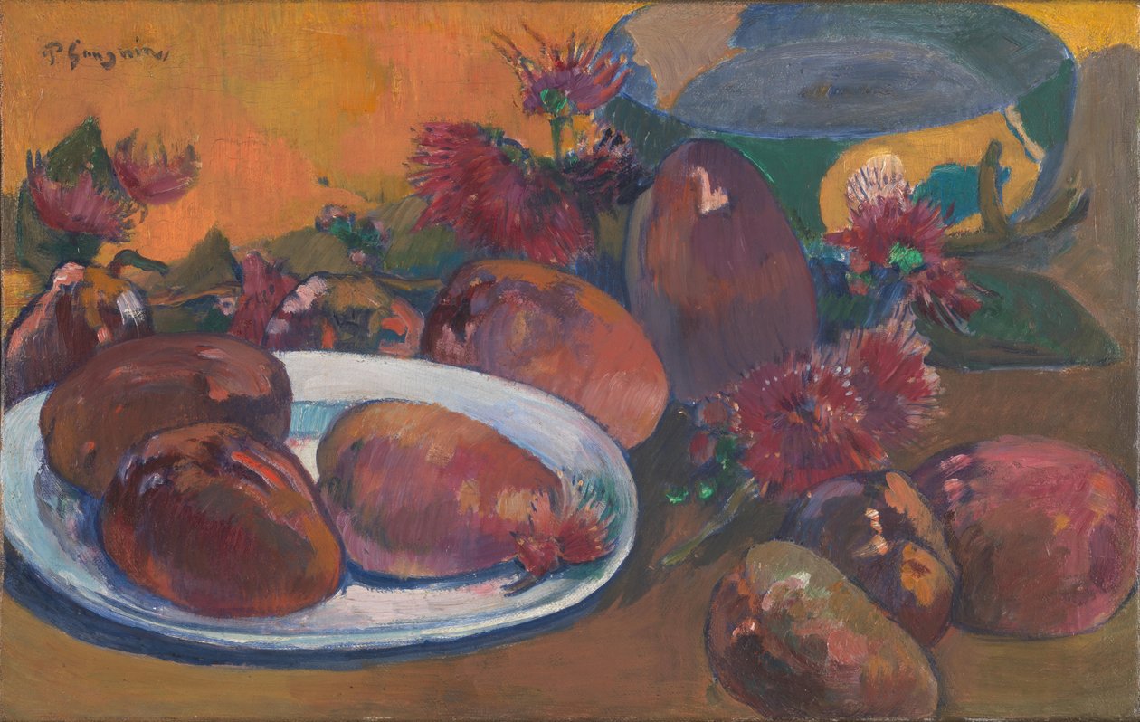 Francês:  Nature morte aux mangues Stil life with Mangos de Paul Gauguin
