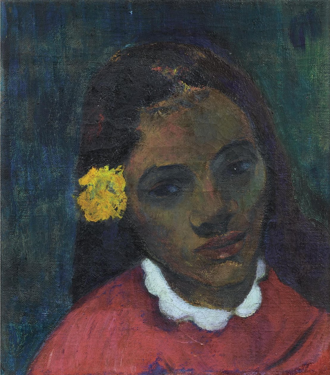 Francês: Tête de Tahitienne, ou La Fleur qui écoute de Paul Gauguin
