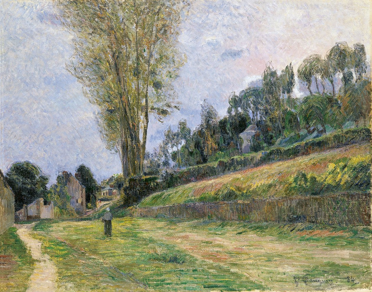 Francês: Une Rue à Rouen, ou Personage sur la route Rua em Rouen de Paul Gauguin