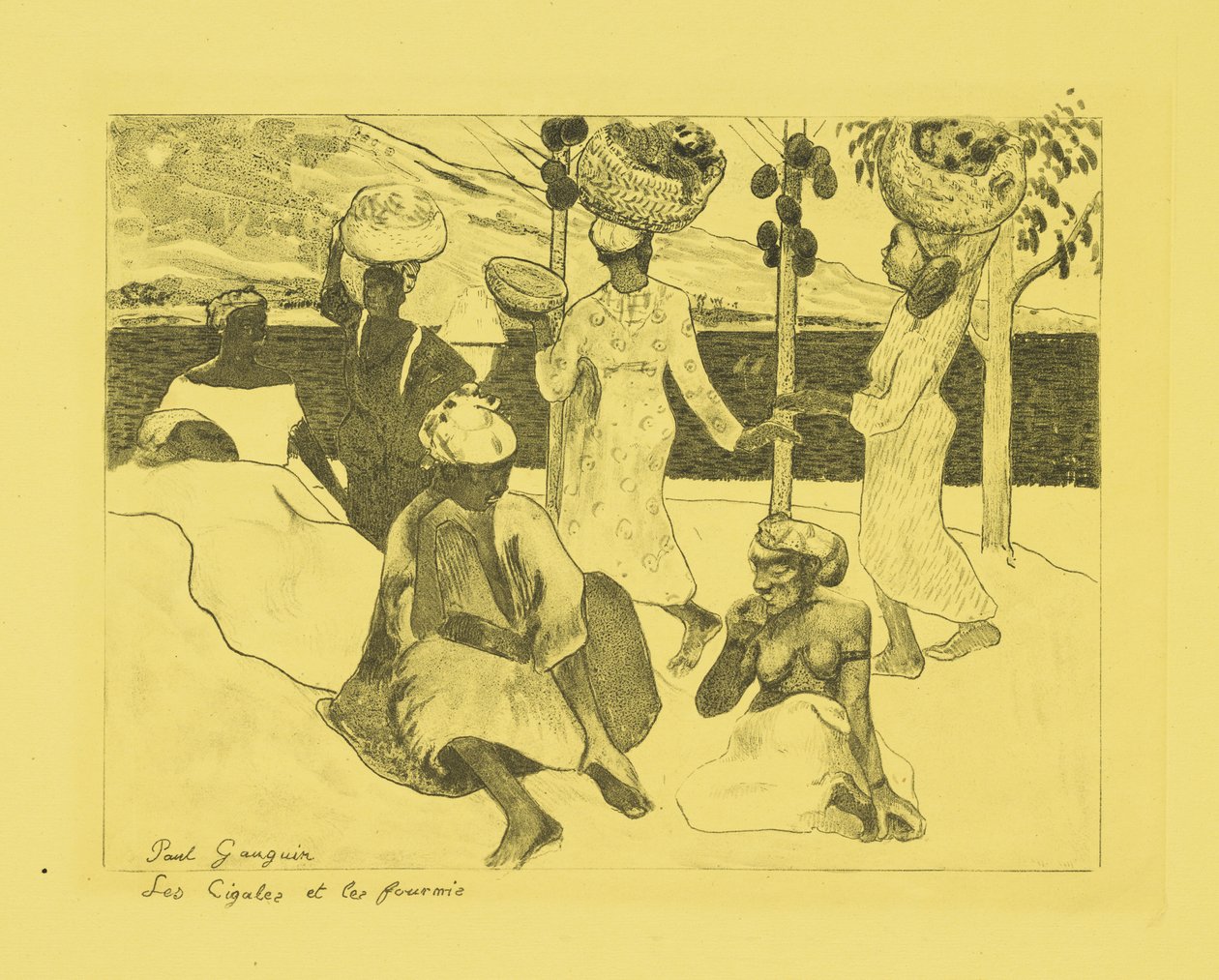 Gafanhotos e formigas: uma lembrança da Martinica, 1889 de Paul Gauguin