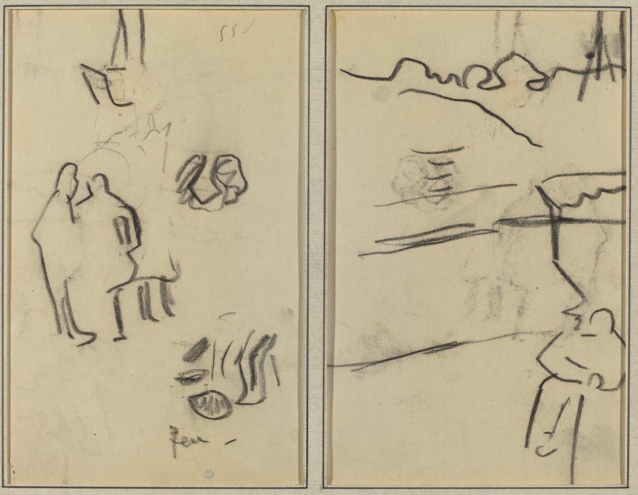 Grupo de Formas Humanas; Um homem sentado [reto] de Paul Gauguin