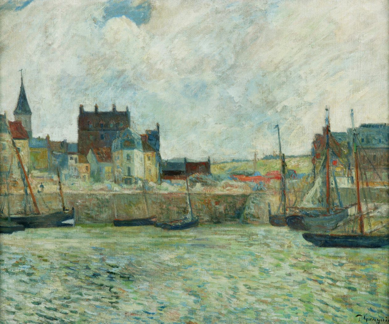Cena do porto, Dieppe, c.1885-86 (óleo sobre tela) de Paul Gauguin