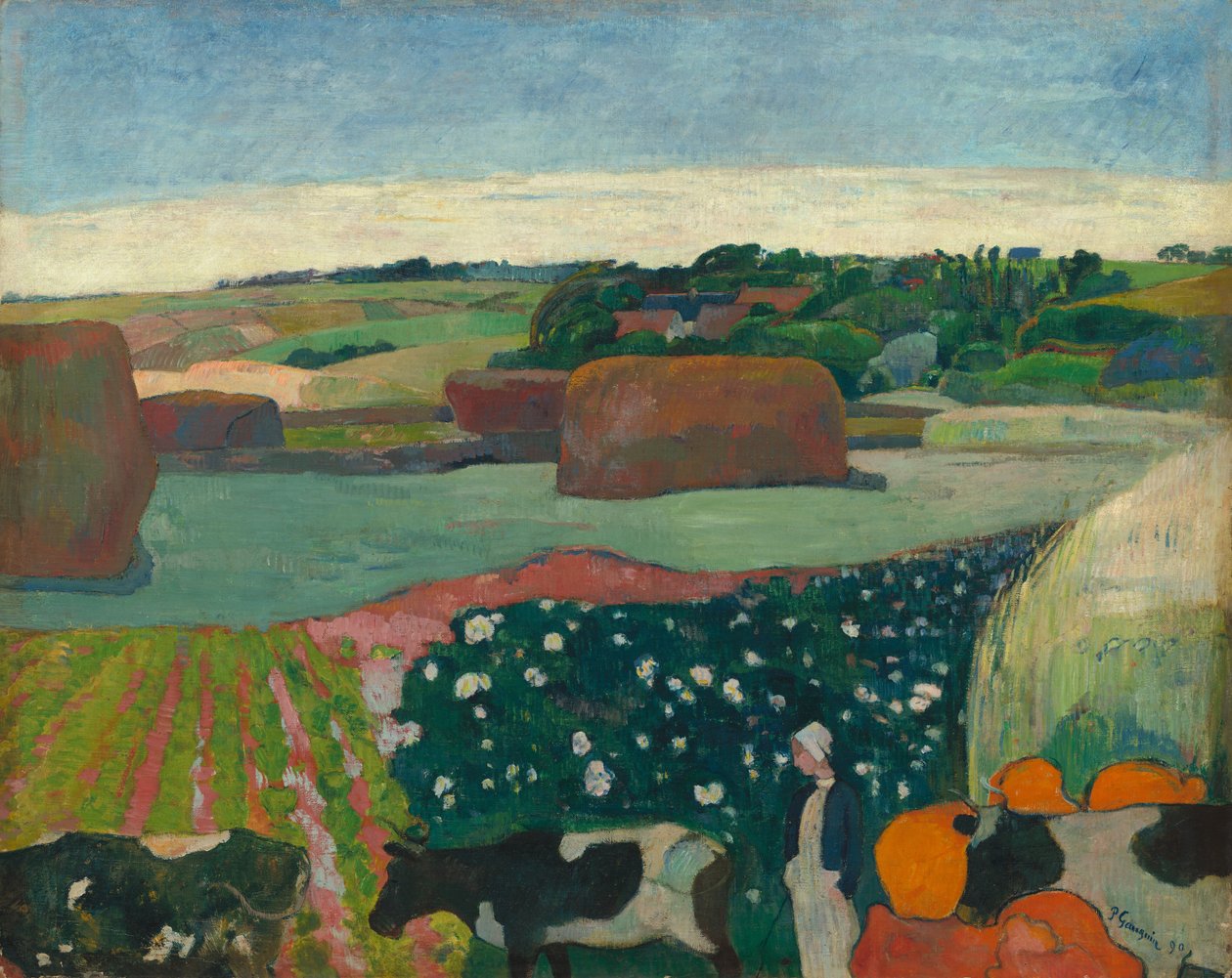 Palheiros na Bretanha de Paul Gauguin