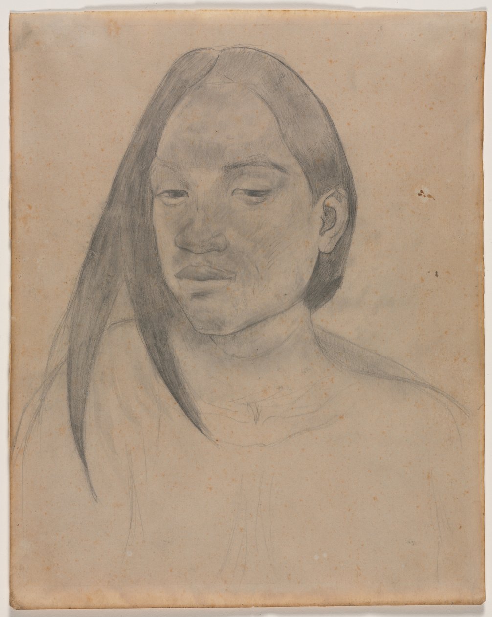 Cabeça de uma mulher taitiana, 1891. de Paul Gauguin