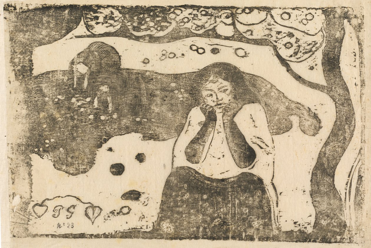 Human Sorrow Miseres humaines, em ou depois de 1895. de Paul Gauguin