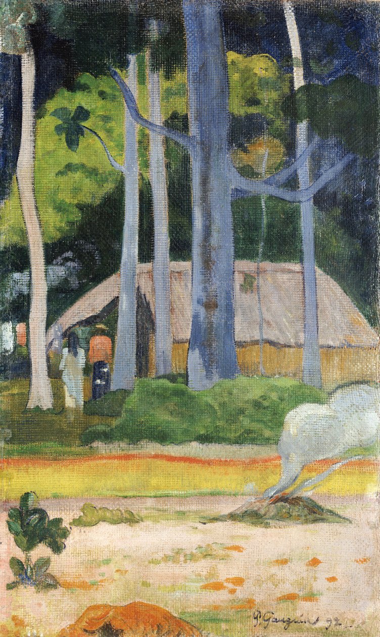 Cabana nas árvores, 1892 de Paul Gauguin