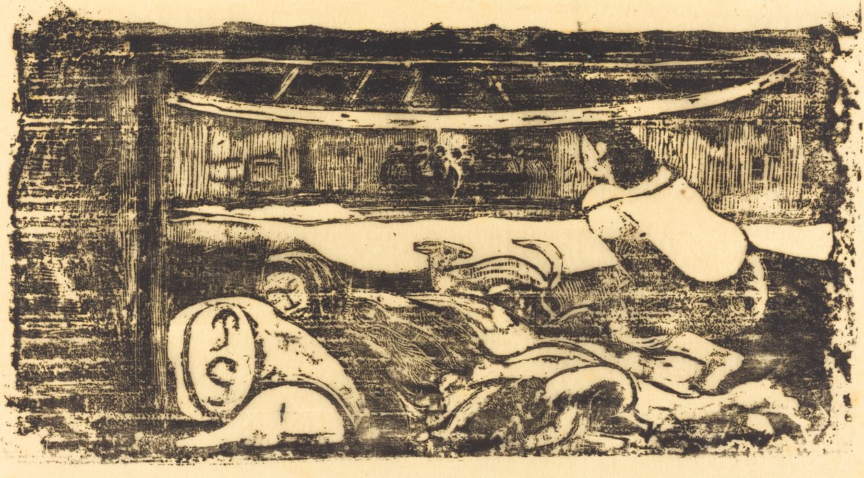 Interior de uma cabana (Interieur de case) de Paul Gauguin