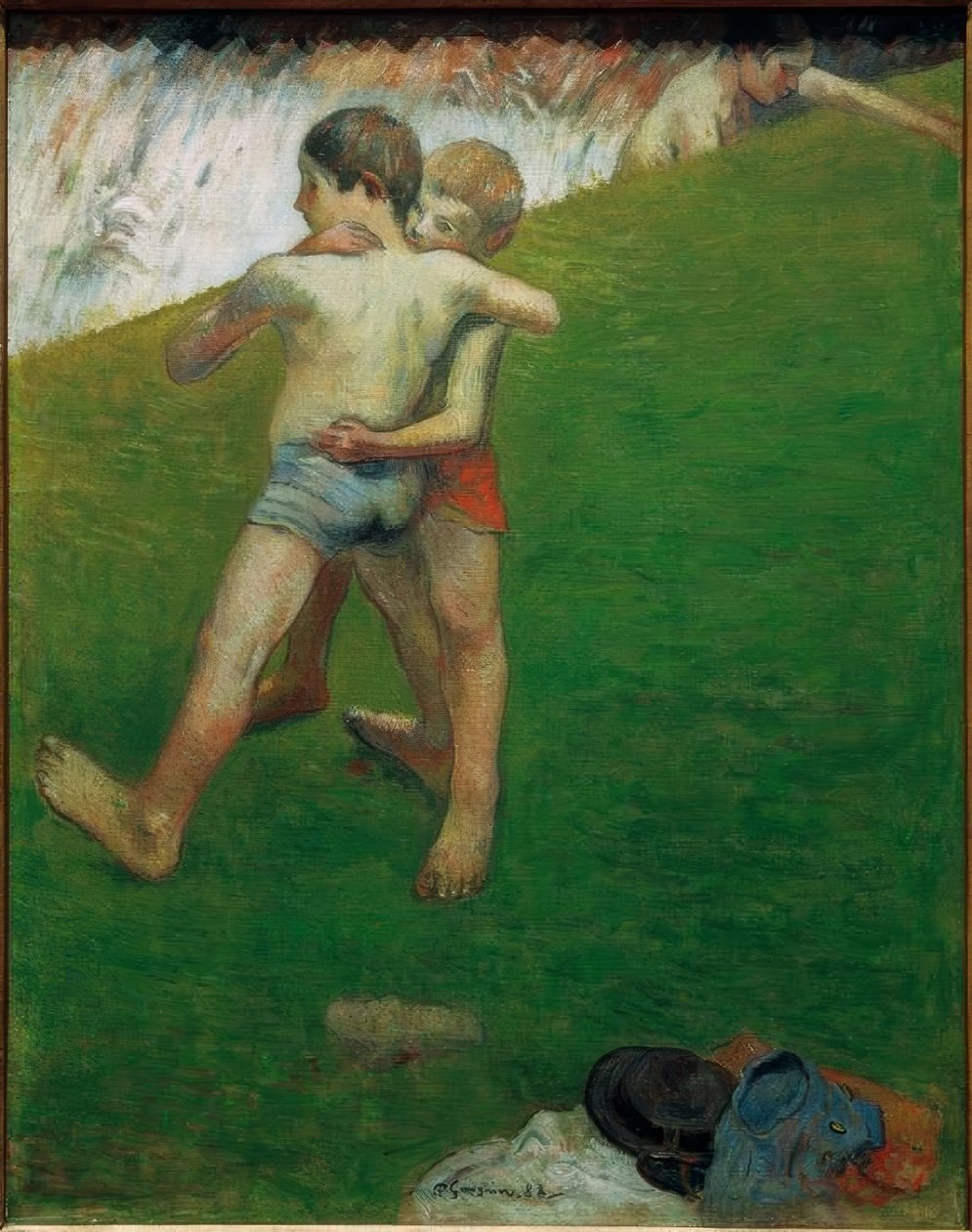 Jovens lutadores - Bretanha de Paul Gauguin