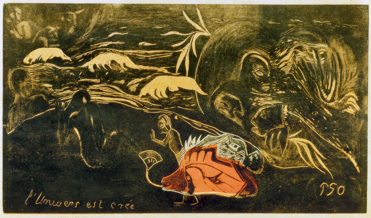 O universo é criado de Paul Gauguin