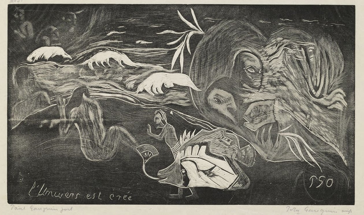 O universo é criado de Paul Gauguin