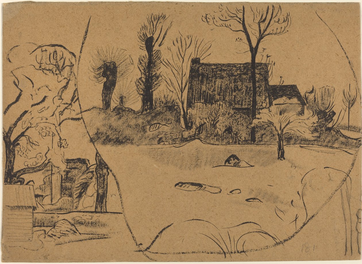 Paisagem em Pont-Aven de Paul Gauguin