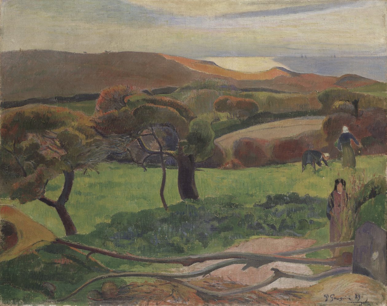Paisagem da Bretanha de Paul Gauguin
