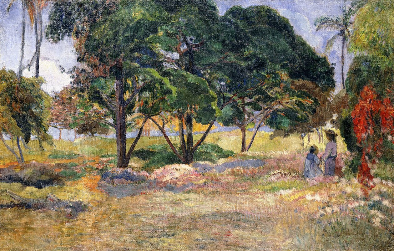 Paisagem com três árvores, 1892 de Paul Gauguin