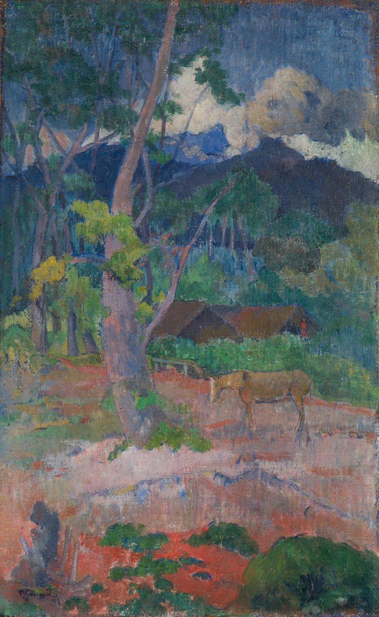 paisagem com um cavalo de Paul Gauguin