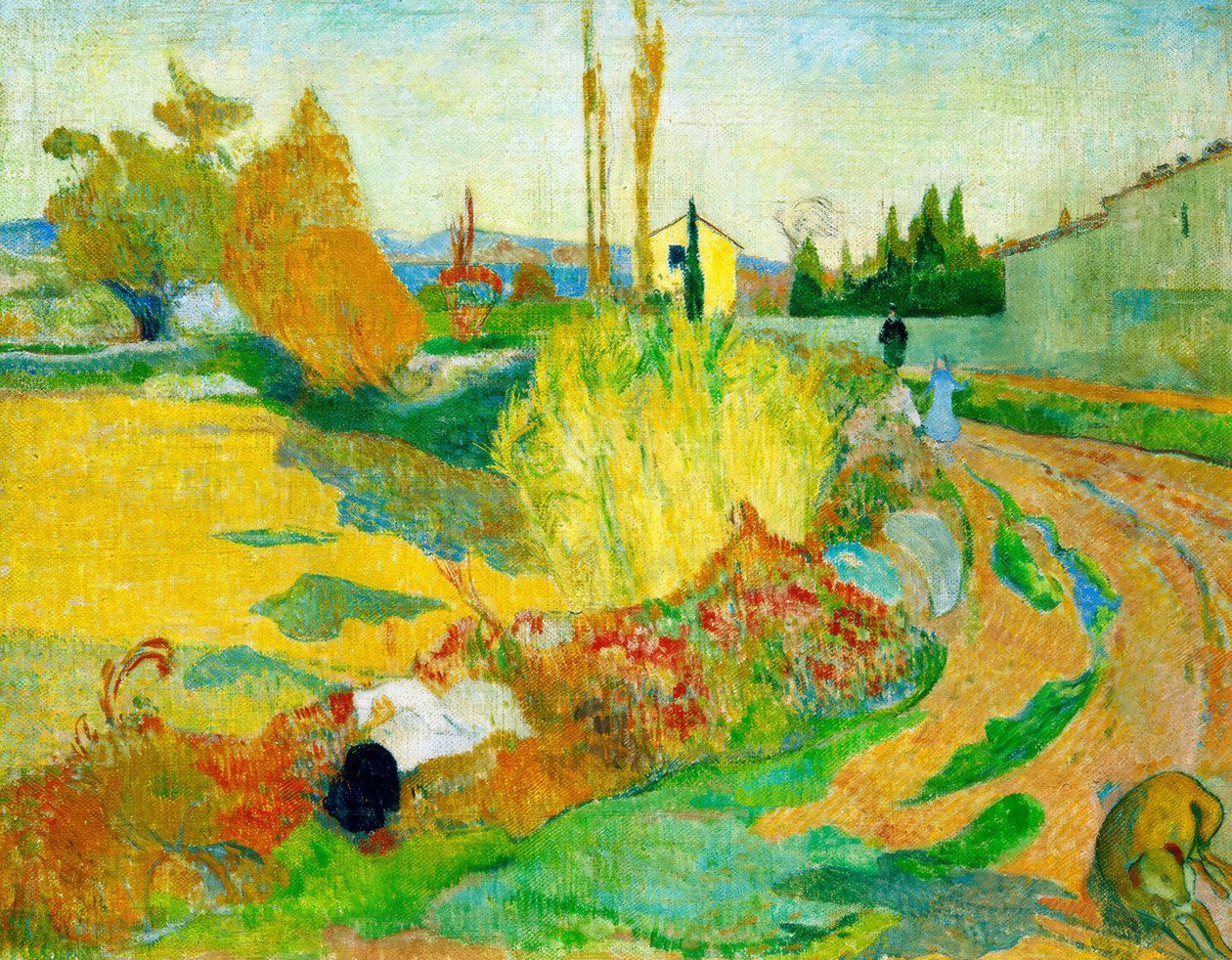 Paisagem em Arles (caminho no canal Roubinele-Roi) de Paul Gauguin