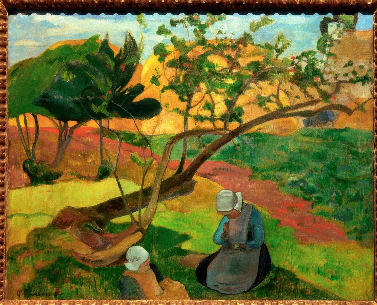 Paisagem com duas mulheres bretãs de Paul Gauguin