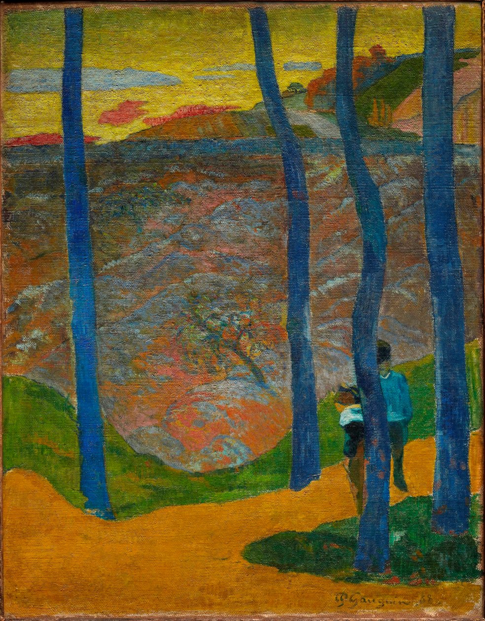 As Árvores Azuis. Você vai passar, o lindo. Árvores Azuis. Sua vez virá, minha beleza!, 1888. de Paul Gauguin