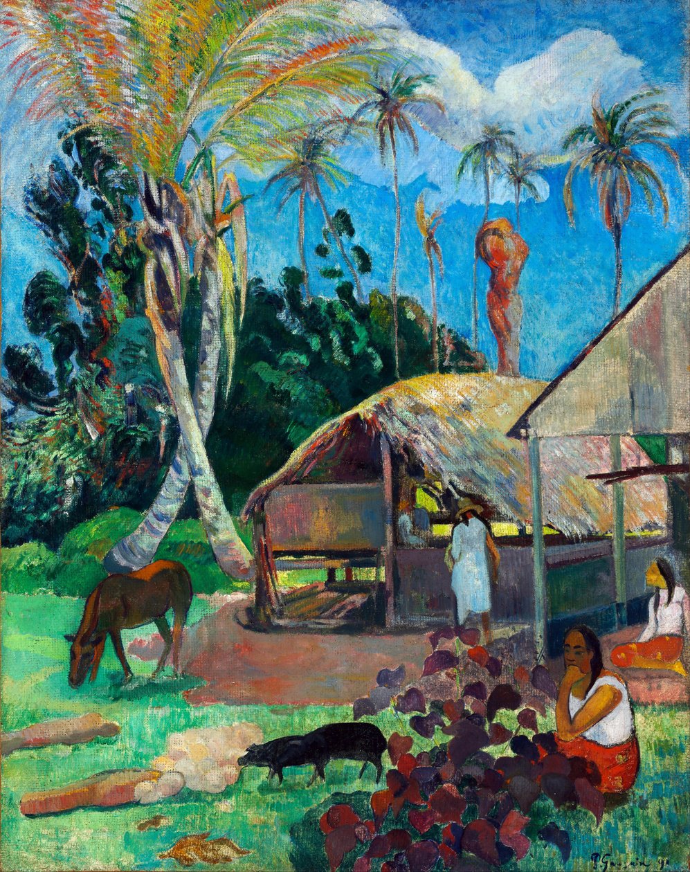 Os porcos pretos - Os porcos pretos - Gauguin, Paul Eugene Henri (1848-1903) - 1891 - Óleo sobre tela - 91x72 - Szepmuveszeti Muzeum, Budapeste de Paul Gauguin