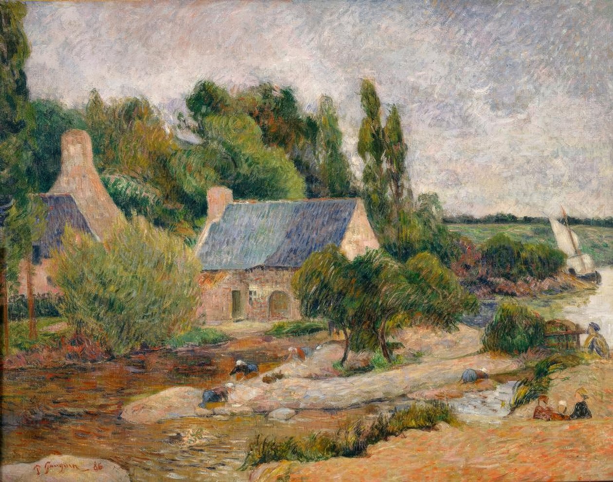 As lavadeiras em Pont-Avèn de Paul Gauguin