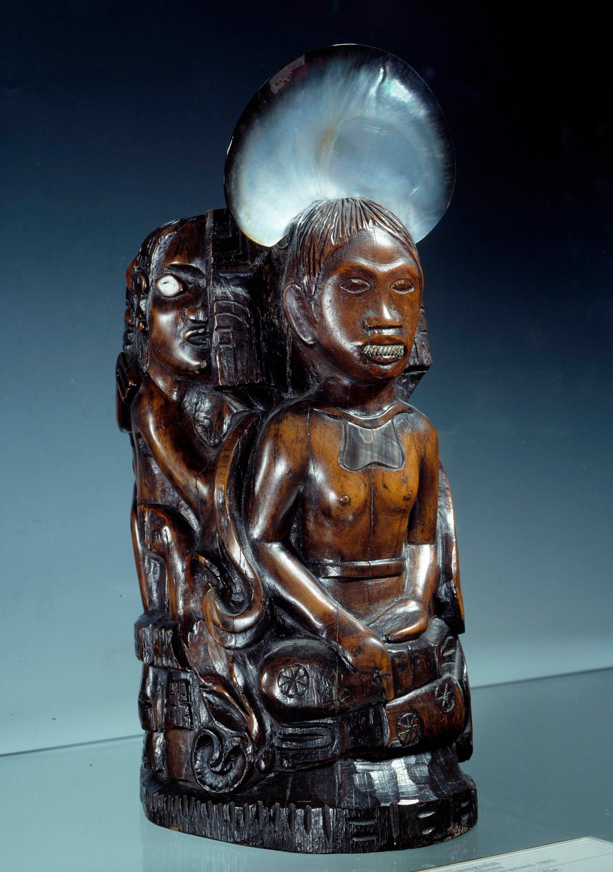 O Ídolo com a Escultura Shell de Paul Gauguin (1848-1903) 1893 Paris, musee d