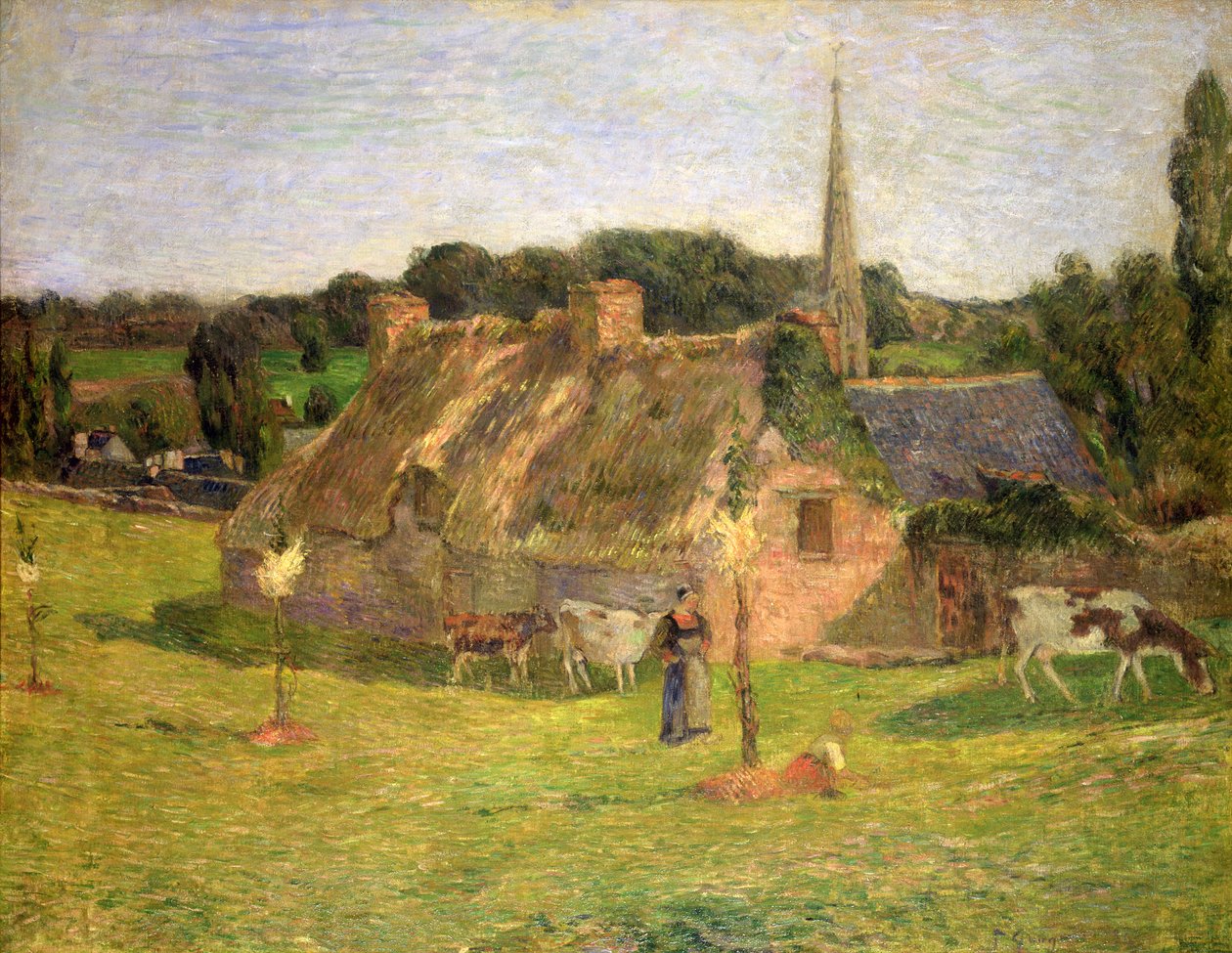 Campo de Lollichon e a Igreja de Pont-Aven, 1886 de Paul Gauguin