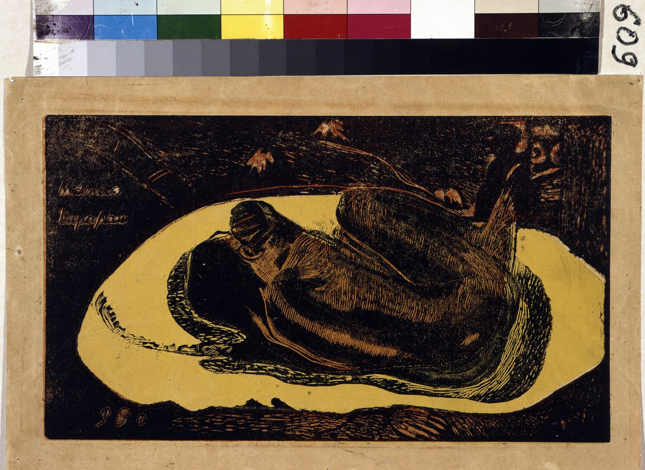 Manao Tupapau (O espírito dos mortos vigia). Gravura de Paul Gauguin (1848-1903) de Paul Gauguin
