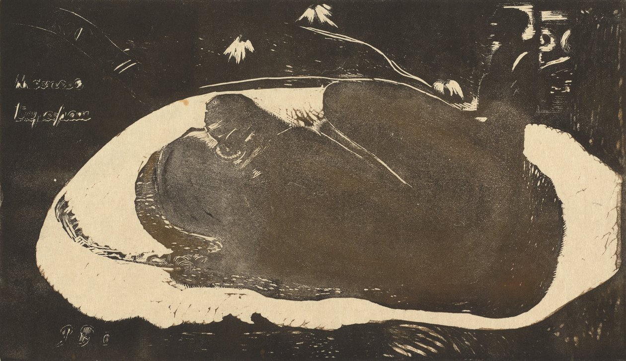 Manao Tupapau Ela é assombrada por um espírito, 1893-1894. de Paul Gauguin