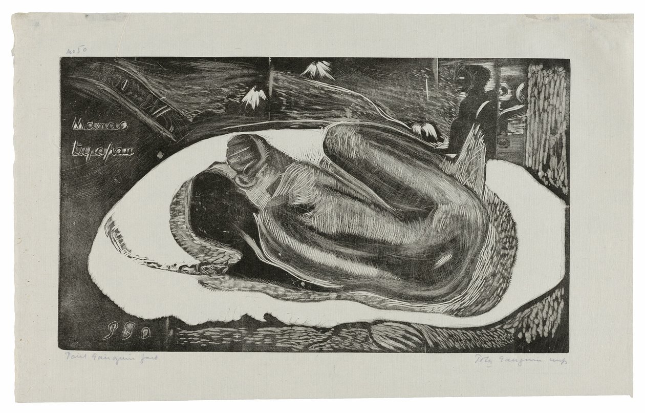 Manao tupapau (Ela Pensa no Fantasma ou O Fantasma Pensa nela), da Suíte Noa Noa de Paul Gauguin