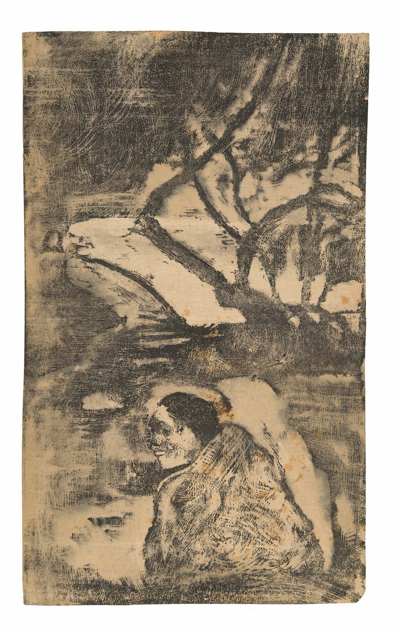 Mulher Maori na floresta de Paul Gauguin