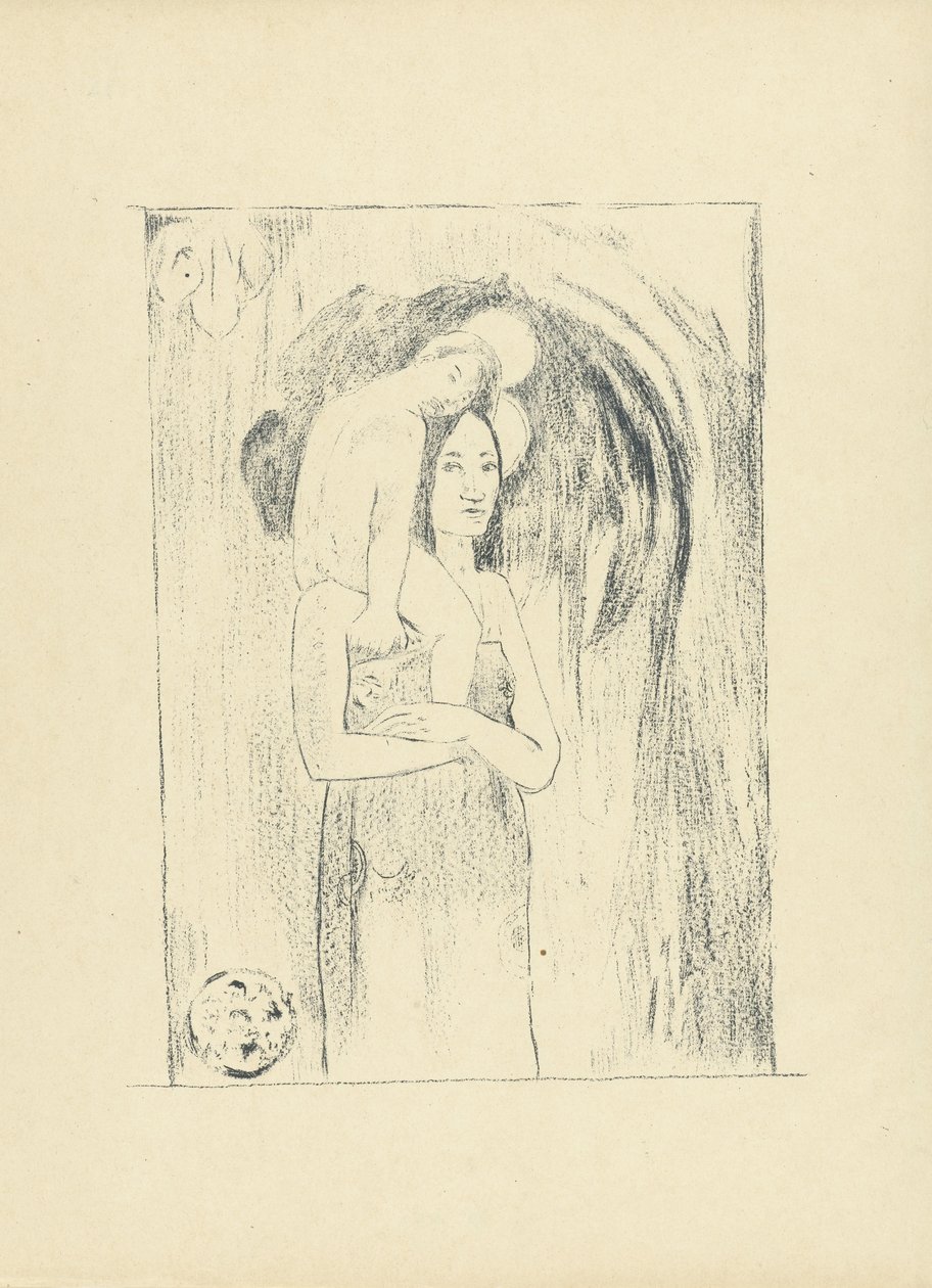 Maria coloca gentil Ja Orana Maria A Virgem e o Menino O Julgamento (título da série) de Paul Gauguin
