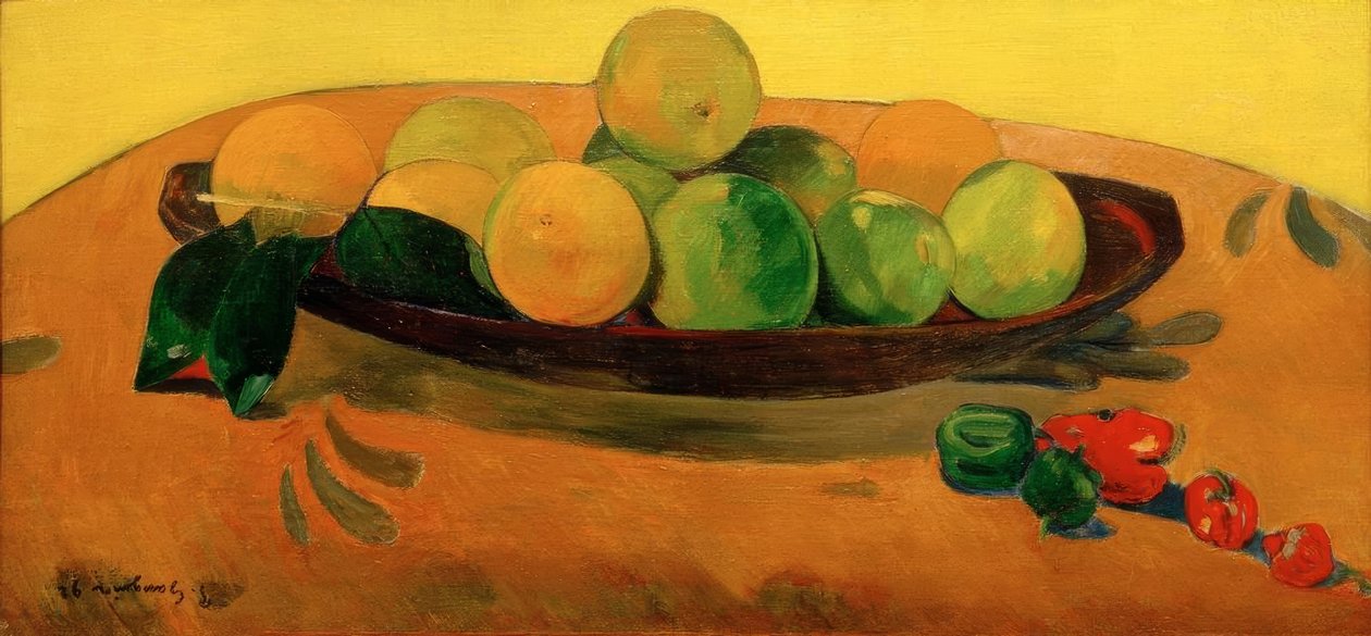 Natureza morta com frutas e pimentos de Paul Gauguin