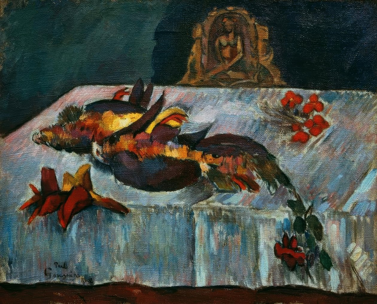 Natureza morta com pássaros exóticos de Paul Gauguin