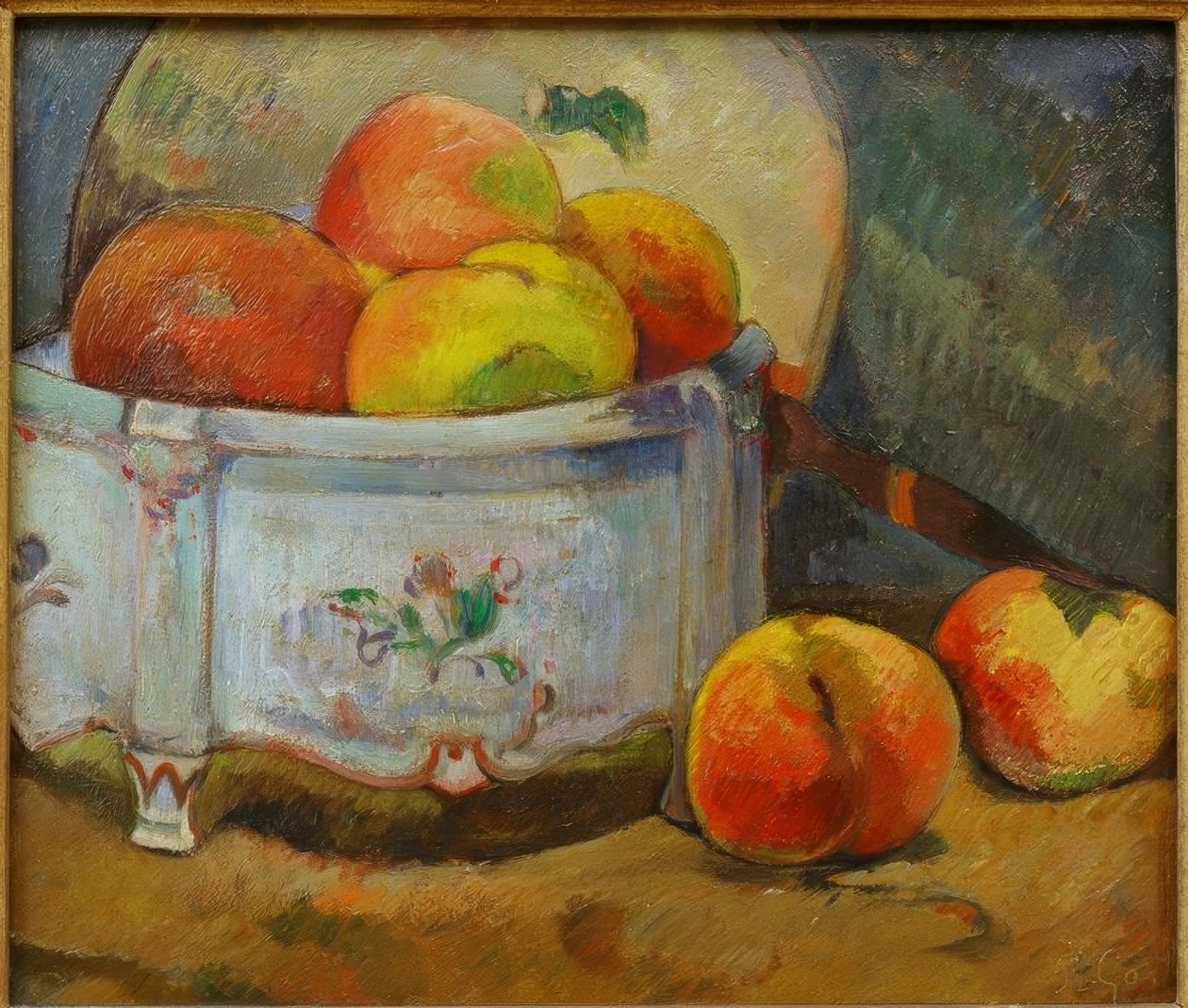 Ainda vida com pêssegos de Paul Gauguin