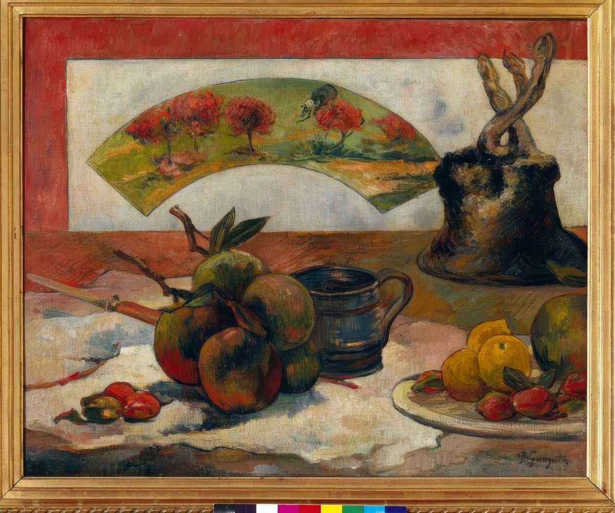 Ainda vida com ventilador de Paul Gauguin