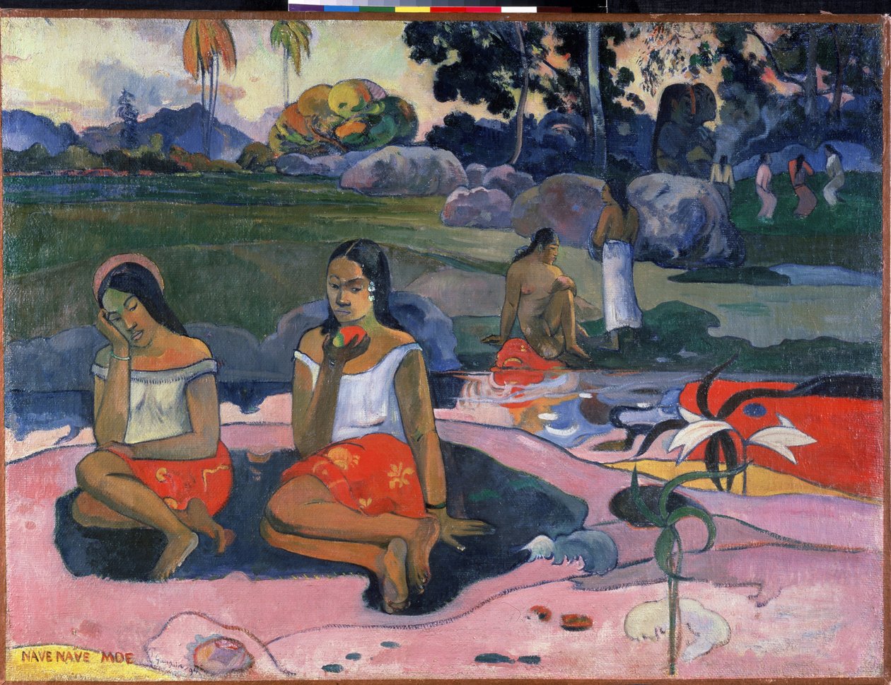 "Nave Nave Moe" (A Primavera Sagrada: Doce Sonho) Pintura de Paul Gauguin (1848-1903) (Postimpressionismo) 1894 Dim. 73x98 cm São Petersburgo, Museu Hermitage de Paul Gauguin