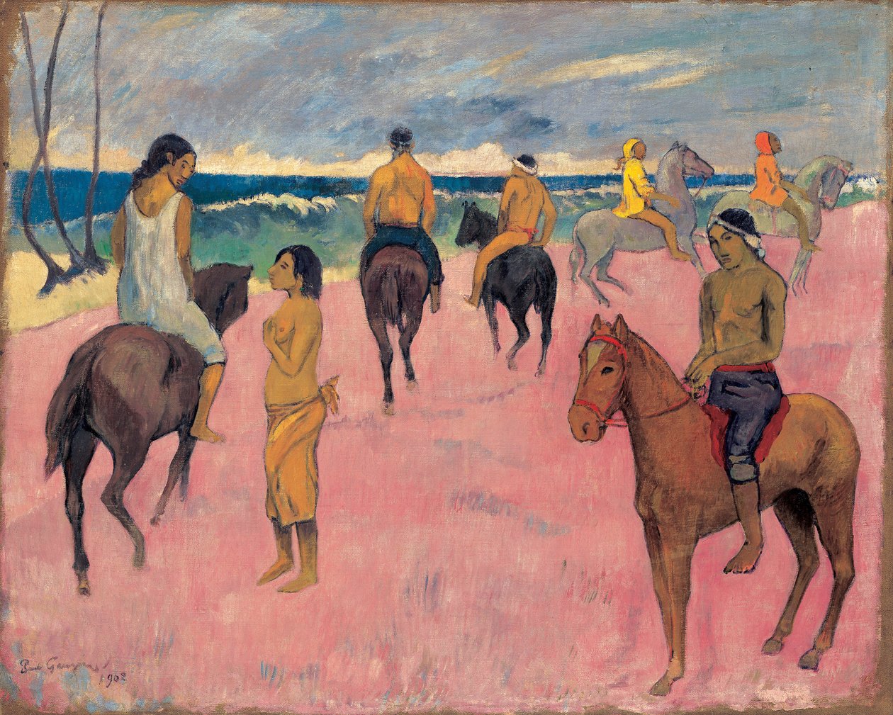 A cavalo no litoral II. de Paul Gauguin
