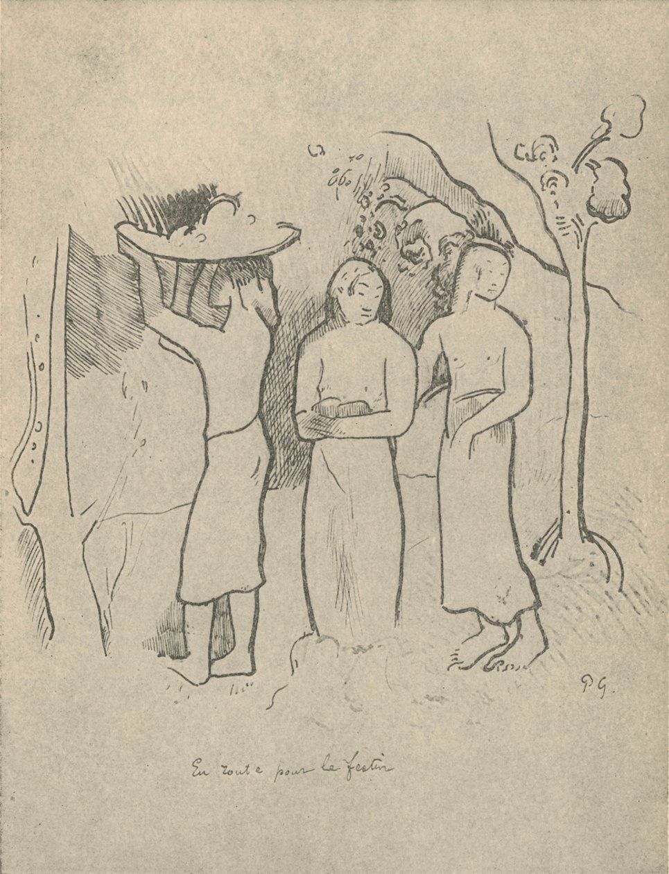 A caminho da festa, 1936 de Paul Gauguin