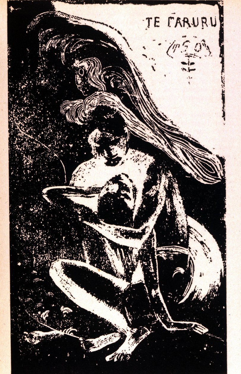 Paul Gauguin "Te Faruru" (eles fazem amor). Xilografia do período taitiano por Paul Gauguin (1848 - 1903). 1891 - 1897. de Paul Gauguin