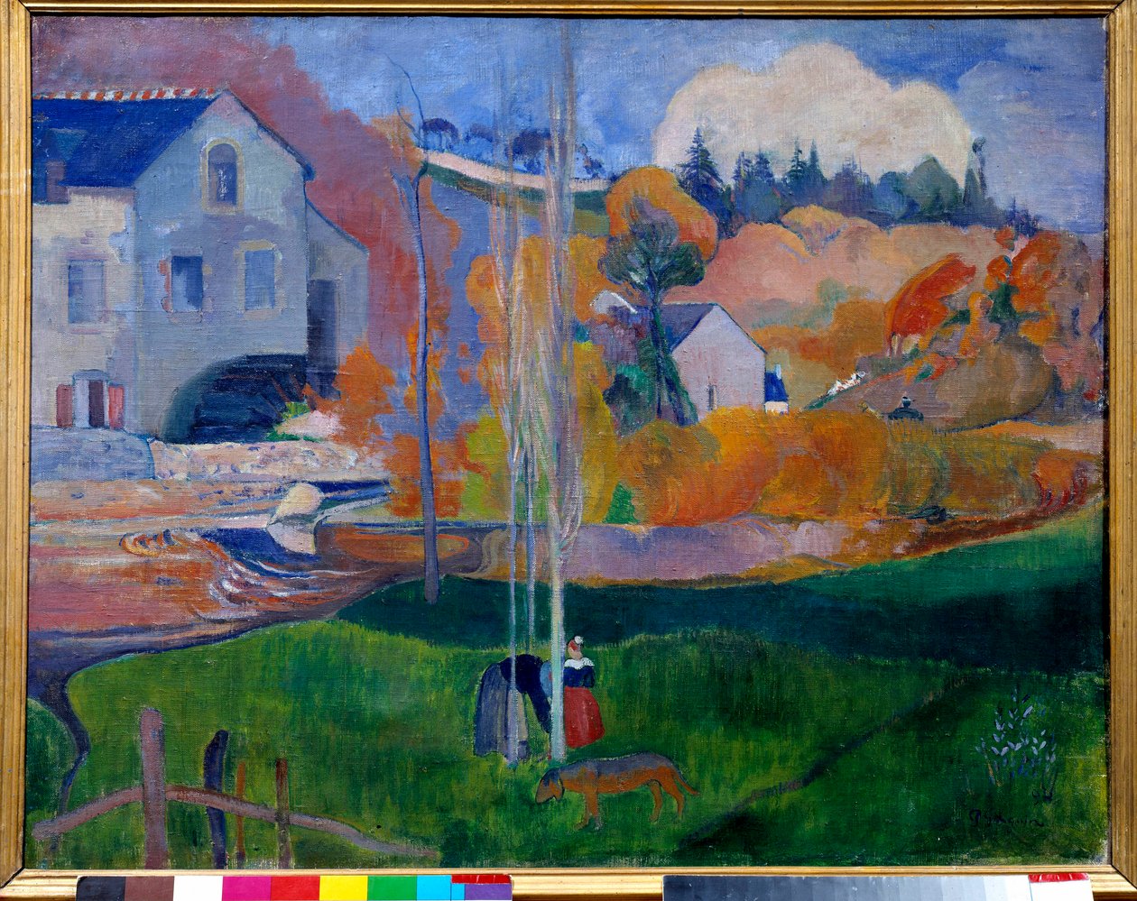Paysage de Bretagne, le moulin david (paisagem na Bretanha, o moinho David) Pintura de Paul Gauguin (1848-1903) de Paul Gauguin