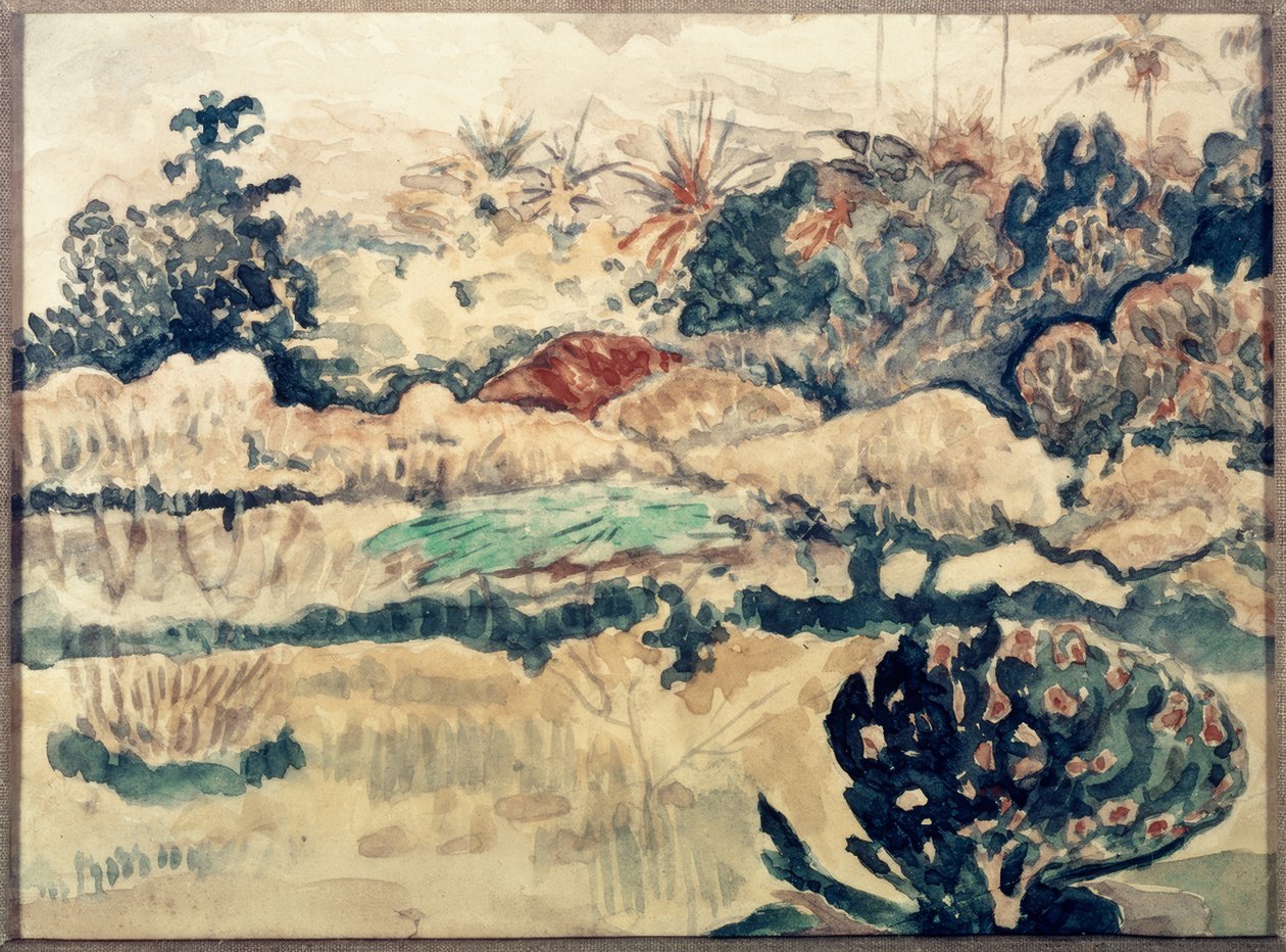 Paisagem do Taiti de Paul Gauguin
