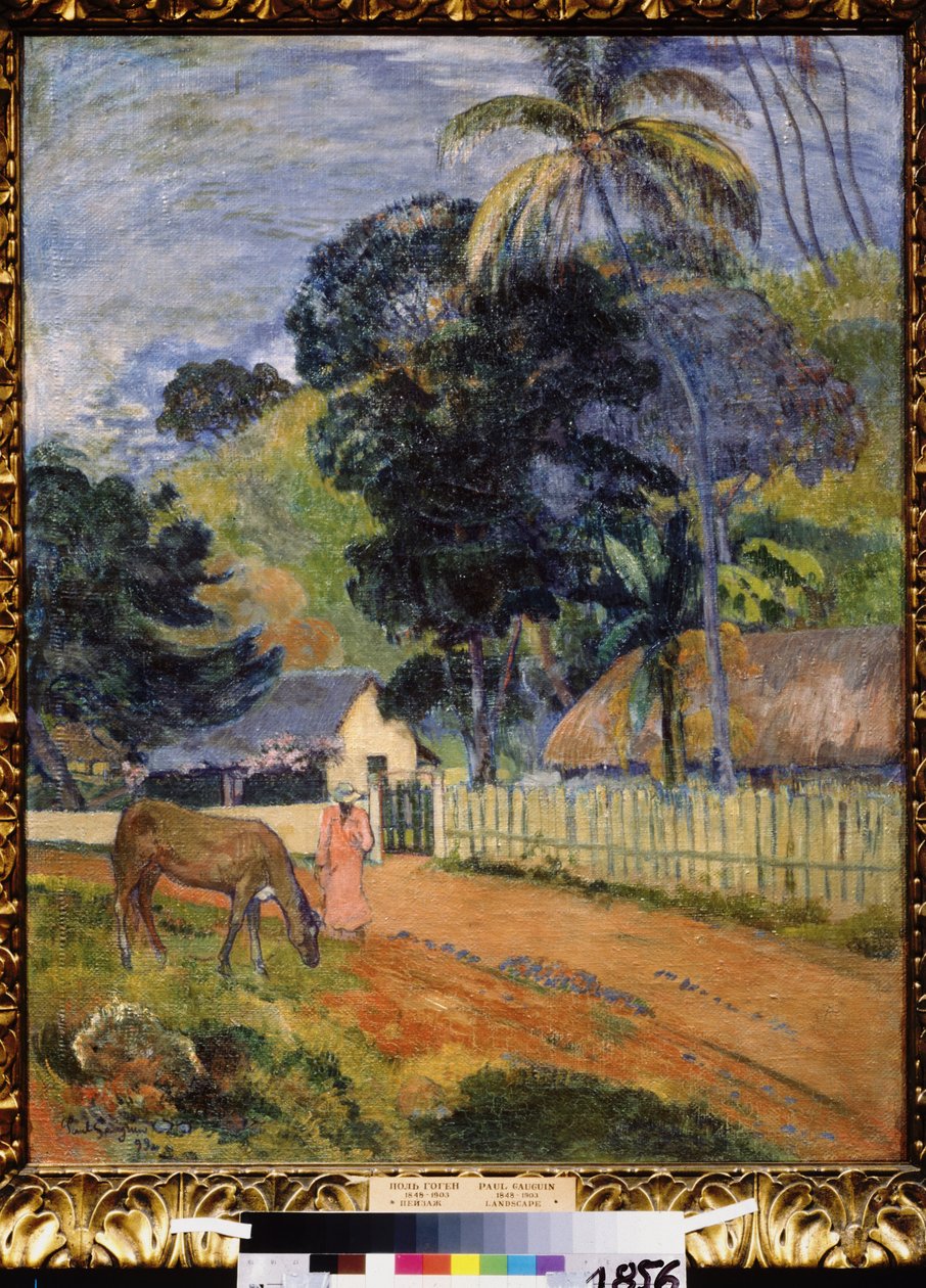"Paisagem. Um cavalo na estrada" Pintura de Paul Gauguin (1848-1903) 1899 Postimpressionismo Dim. 94x73 cm Museu Pushkin Moscovo de Paul Gauguin
