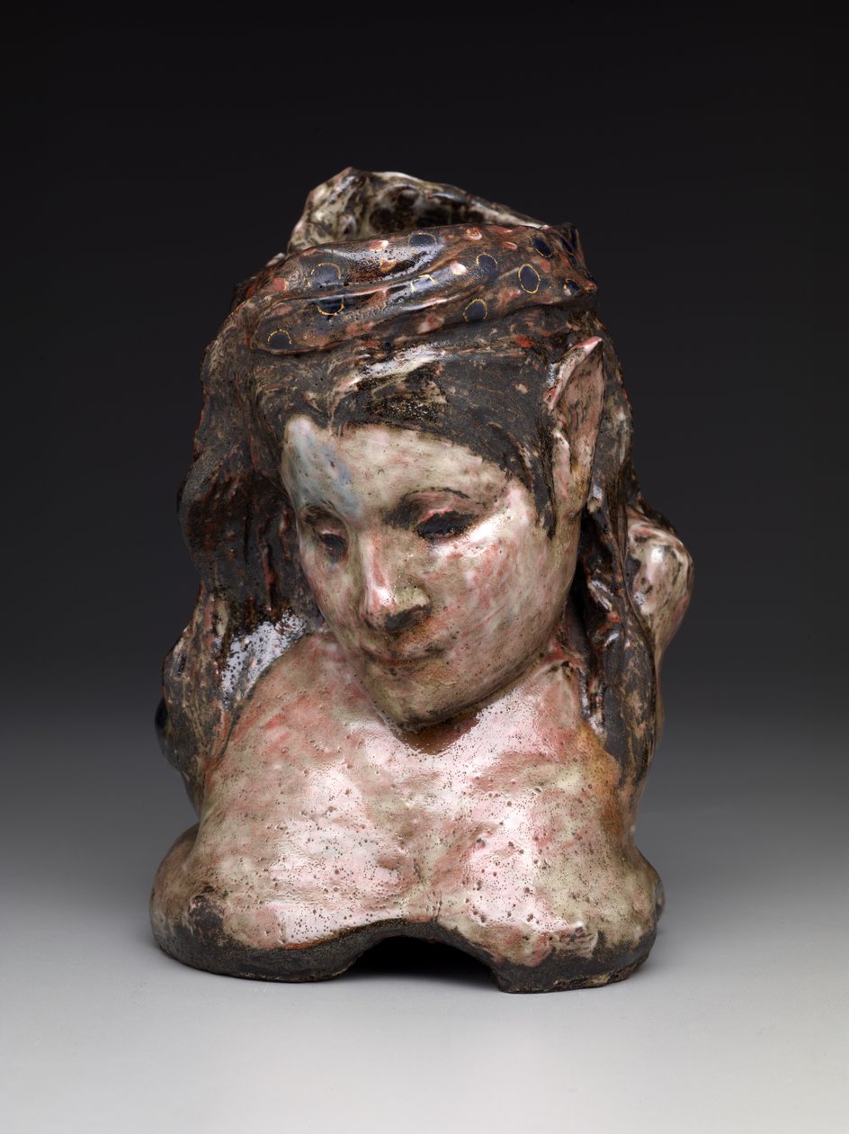 Vaso de retrato da sra. Schuffenecker, c.1889-90 (grés esmaltado) de Paul Gauguin