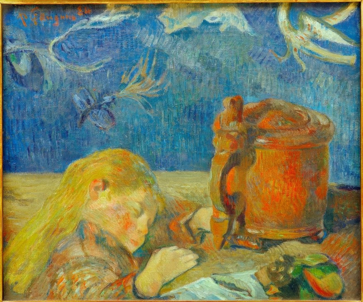 Retrato de Clovis Gauguin (a criança adormecida) de Paul Gauguin