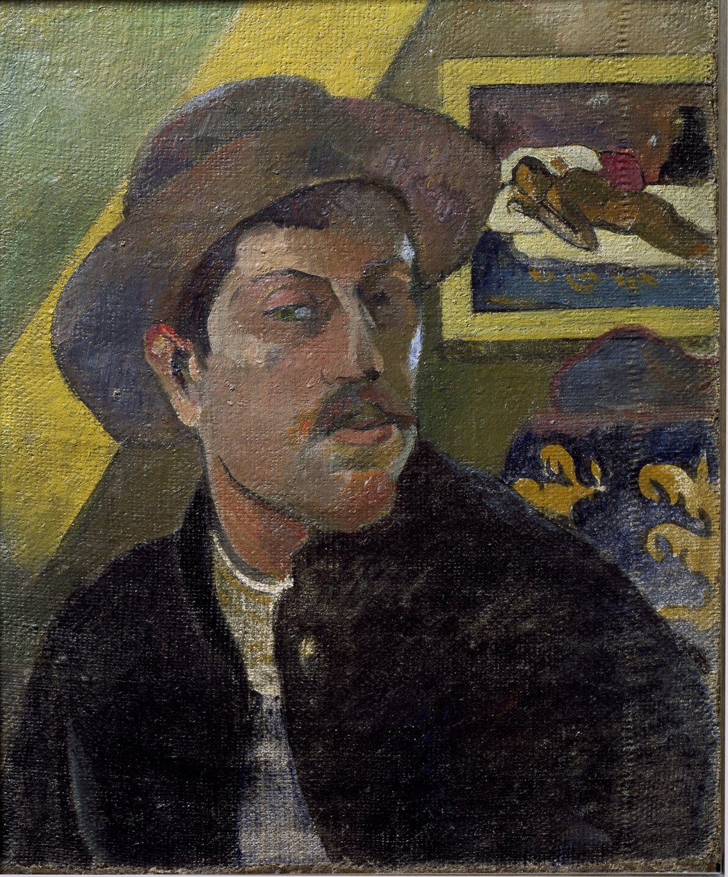 Retrato do artista com chapéu - Óleo sobre tela de Paul Gauguin