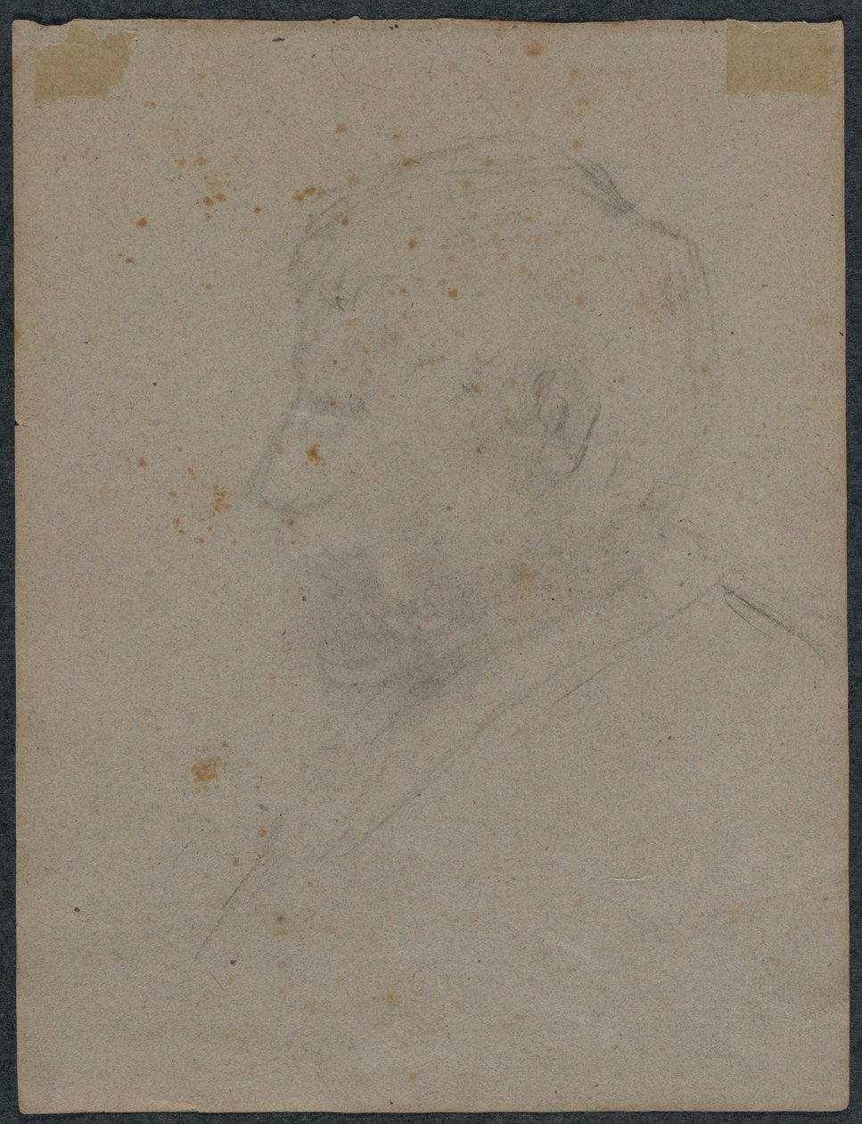 Perfil Busto de um homem verso, 1870s. de Paul Gauguin