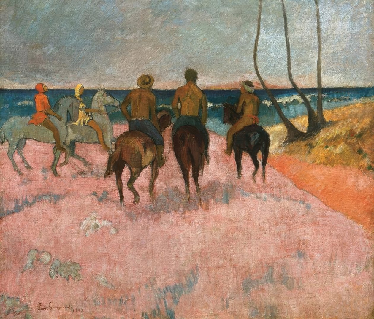 Cavaleiro na praia de Paul Gauguin