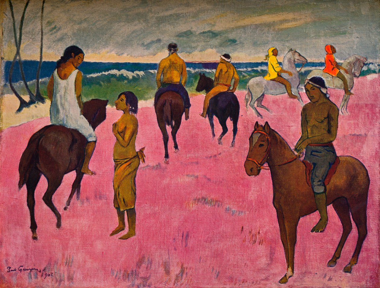 Cavaleiro na praia, 1902 de Paul Gauguin